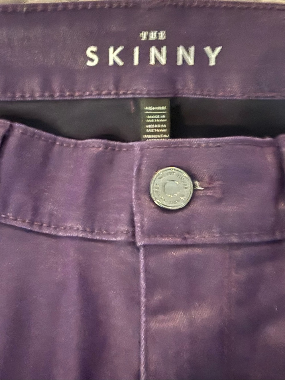 White House Black Market Skinny Jeans Wax Finish Purple NWT Never Worn